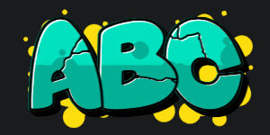 Use Simple-Stlye Graffiti Font ABC graphic