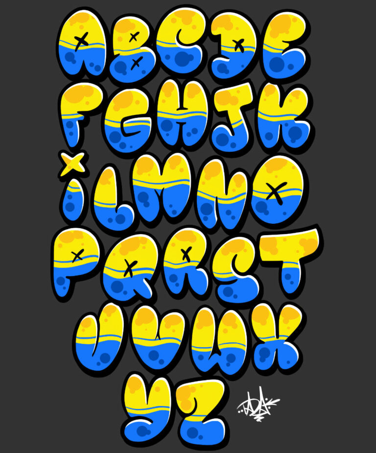 Graffiti Bubble Letters A-Z - PNG Images - Graffiti Empire