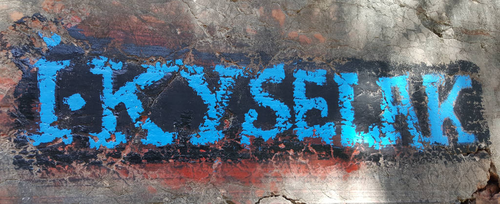 Blauer Jospeh Kyselak Graffiti-Tag Foto