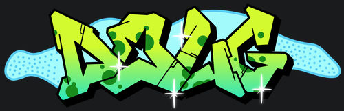 Doug Name Logo Graffiti Text Grafik