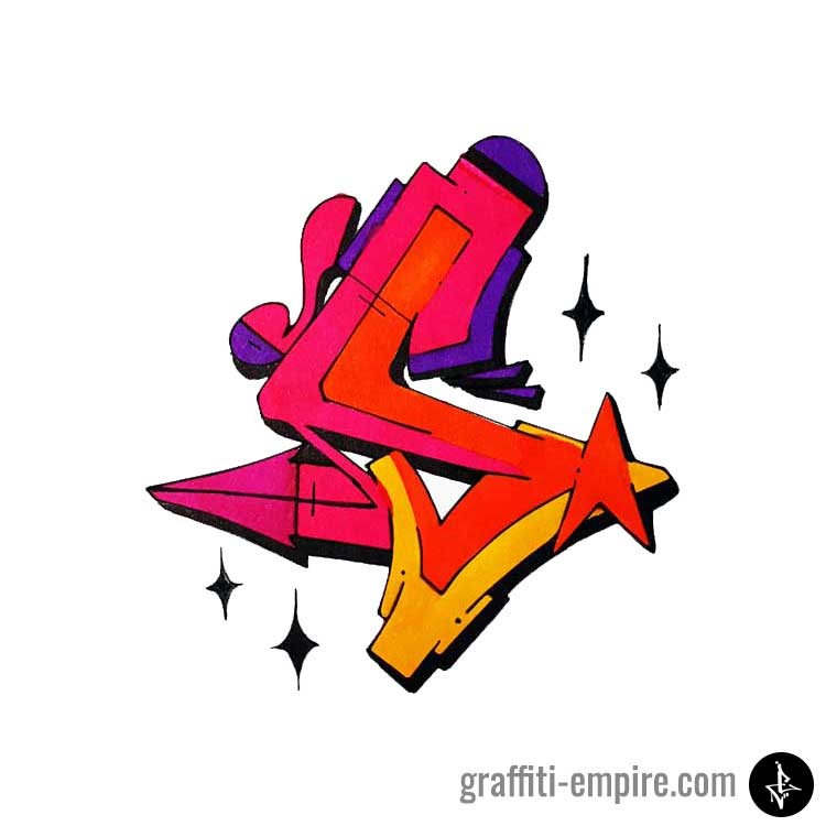 letter a in graffiti style