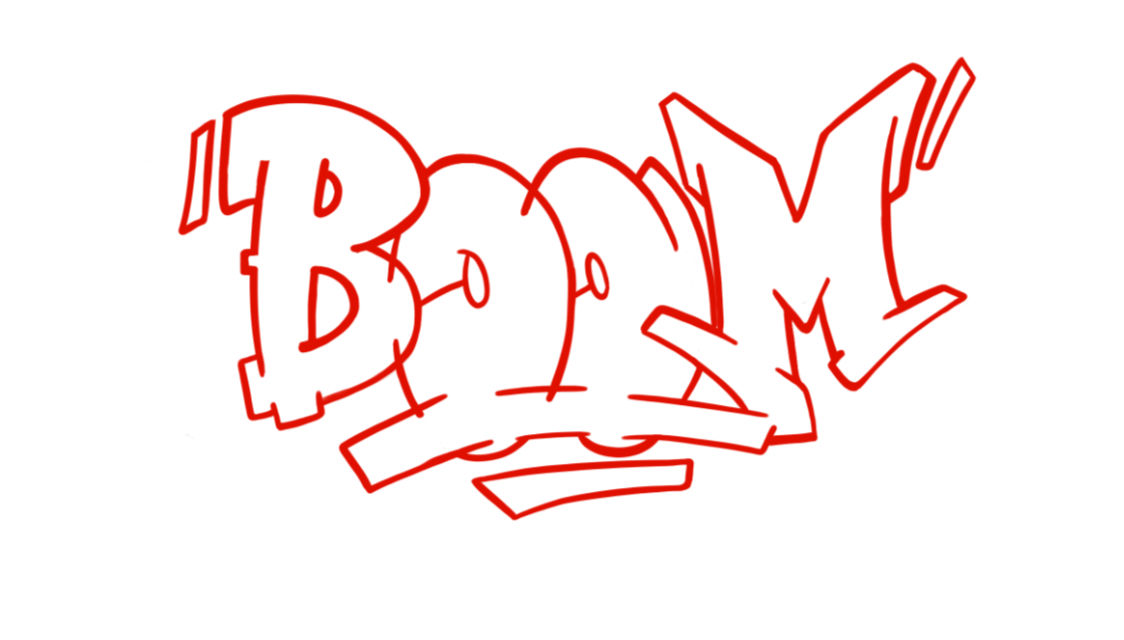 Boom Graffiti Sketching - Step 8 graphic