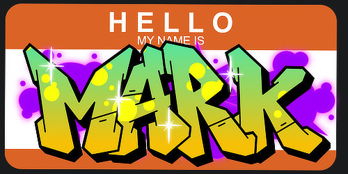 Mark Name Logo Graffiti Text Graphic